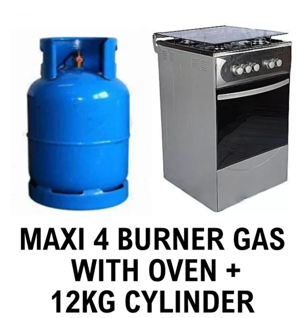 maxi 4 burner gas with oven + 12kg cylinder [ 3200D] - Image 2